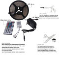 Kit de luces LED Strip 3528 Luz multicolor RGB no impermeable, Flexible 300 Leds con 44 Remote Remote Power Adapter